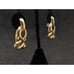 Vtg Signed MONET Gold Tone Clip On Earrings scroll Knot Celtic 1.6 HTF