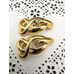 Vtg Signed MONET Gold Tone Clip On Earrings scroll Knot Celtic 1.6 HTF