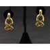 Vtg Signed MONET Gold Tone Clip On Earrings scroll Knot Celtic 1.6 HTF