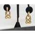 Vtg Signed MONET Gold Tone Clip On Earrings scroll Knot Celtic 1.6 HTF
