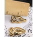 Vtg Signed MONET Gold Tone Clip On Earrings scroll Knot Celtic 1.6 HTF