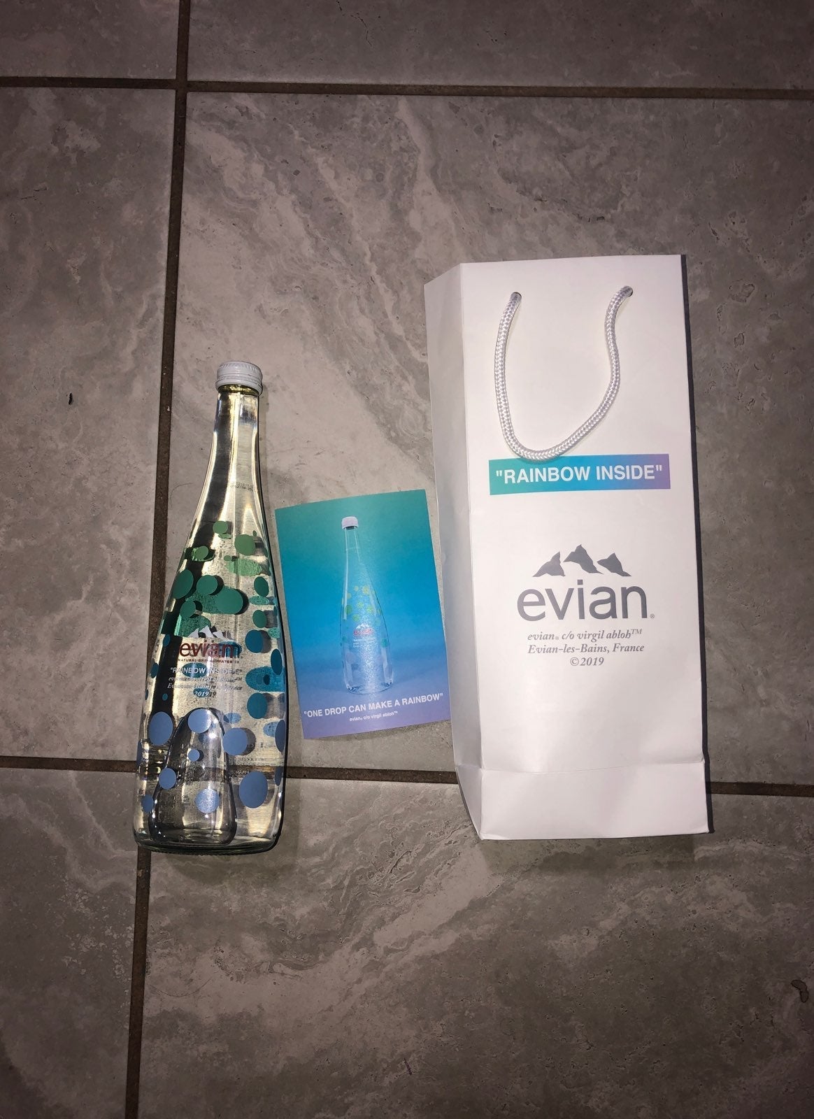 Virgil Abloh Evian Bottle