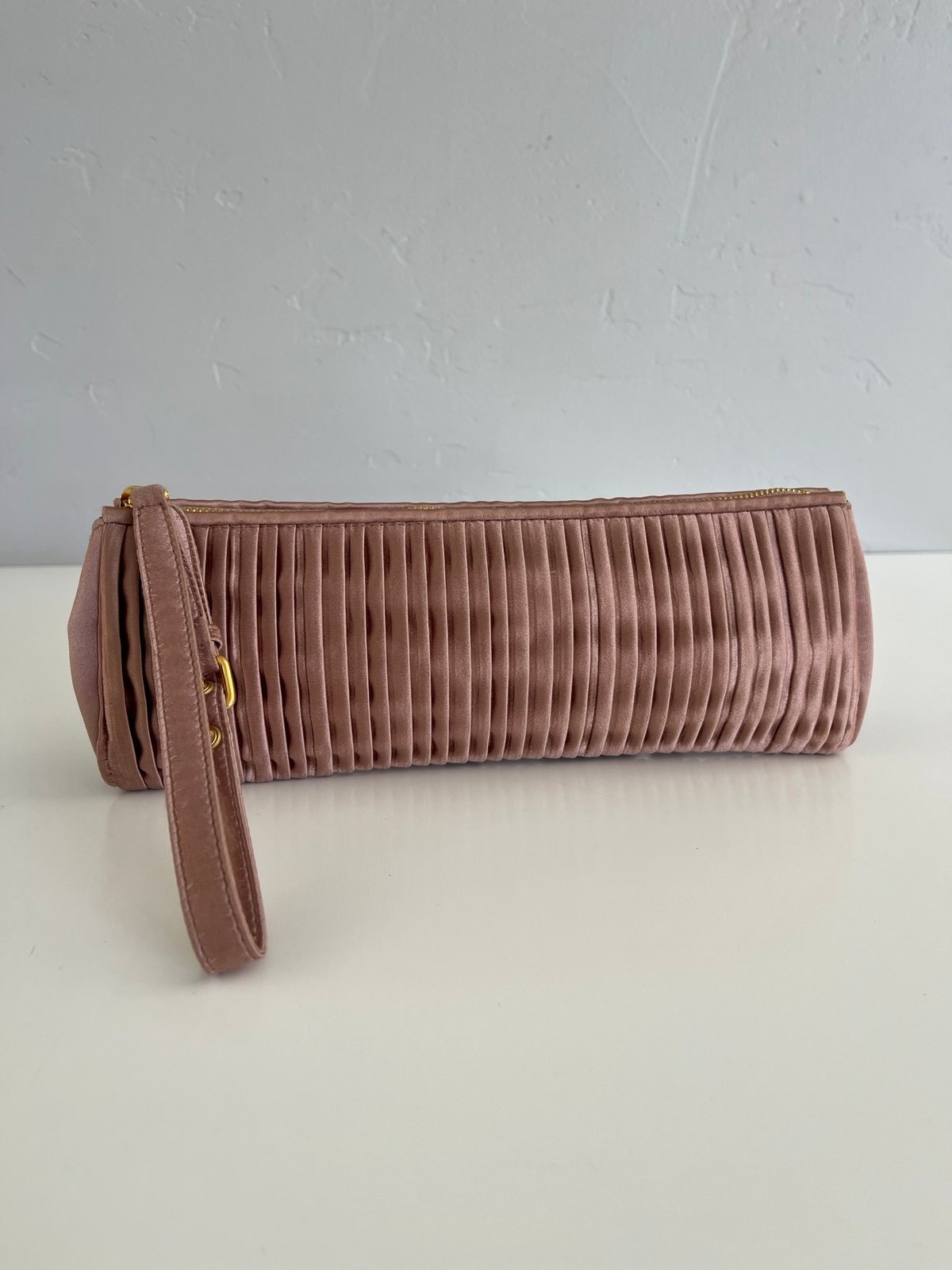 Auth VTG MIU MIU Satin Clutch Bag