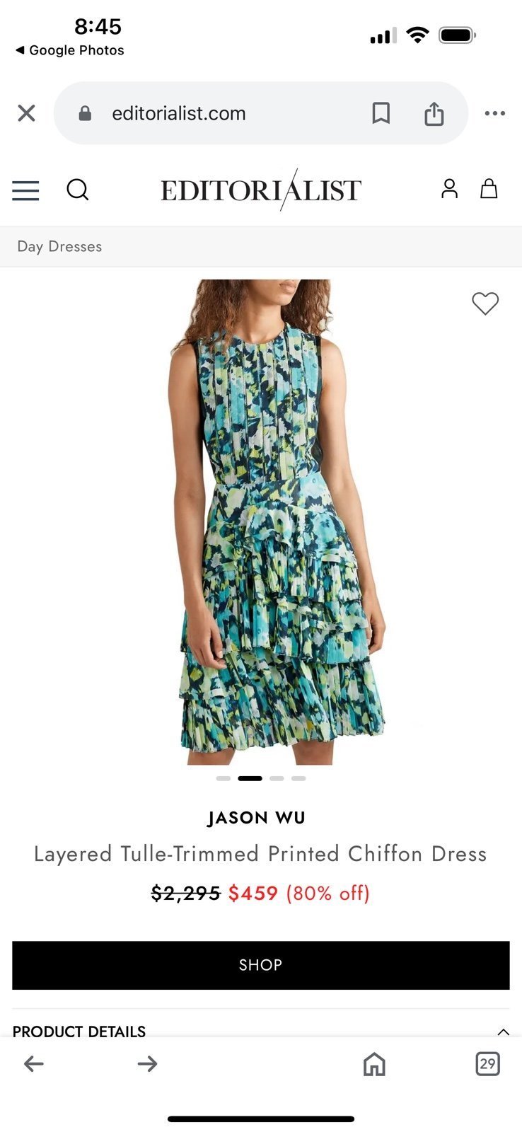 Jason Wu Collection Floral Print Midi Length Dress w/ Tags Size: S