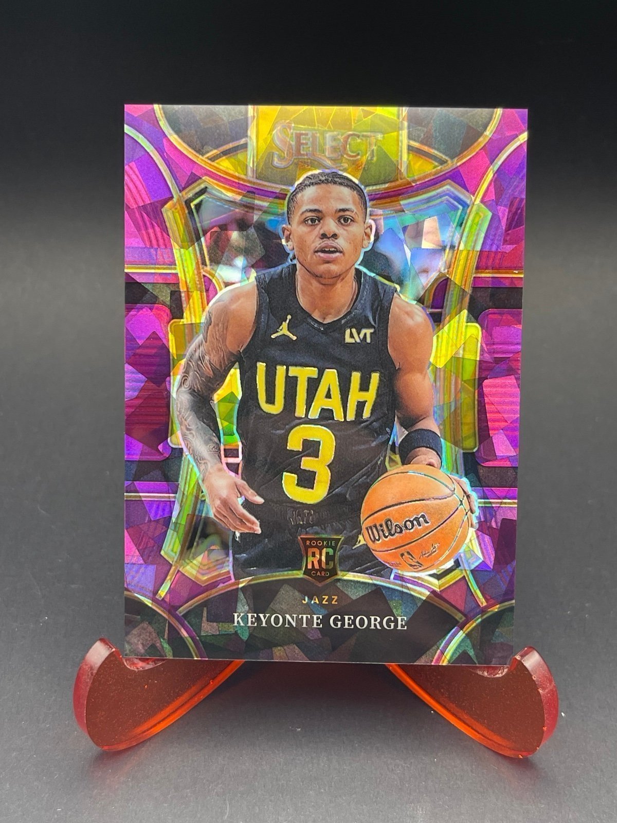 Keyonte George /99 2023-24 Panini Select Mezzanine Pink Ice Prizm Rookie RC Jazz