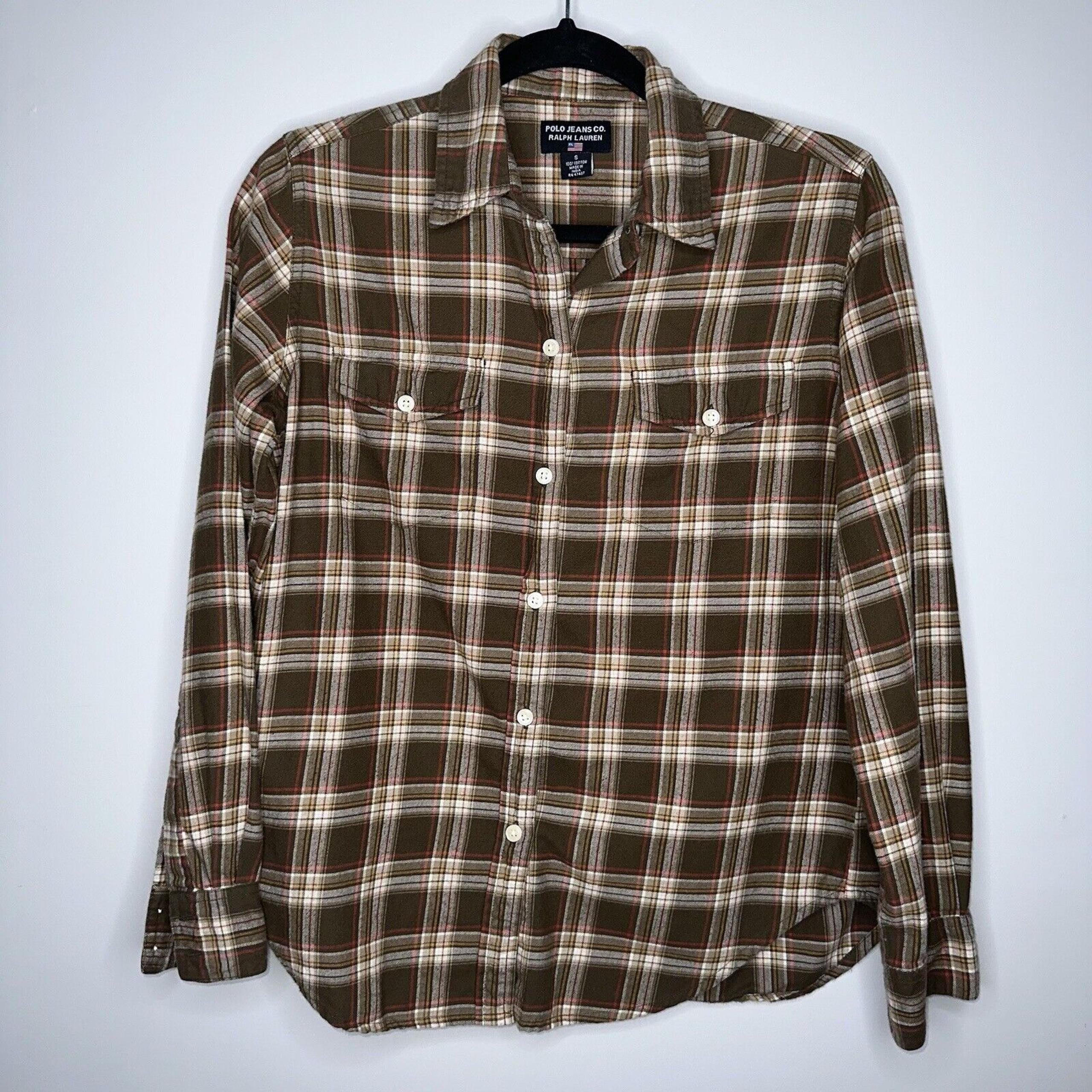 Polo Jeans Co. Women’s Ralph Lauren Plaid Button Down Shirt Brown Size Small