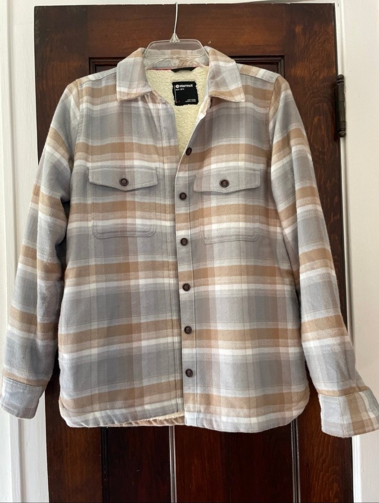 NWOT Marmot Ridgefield Sherpa-Lined Long-Sleeve Flannel Shirt