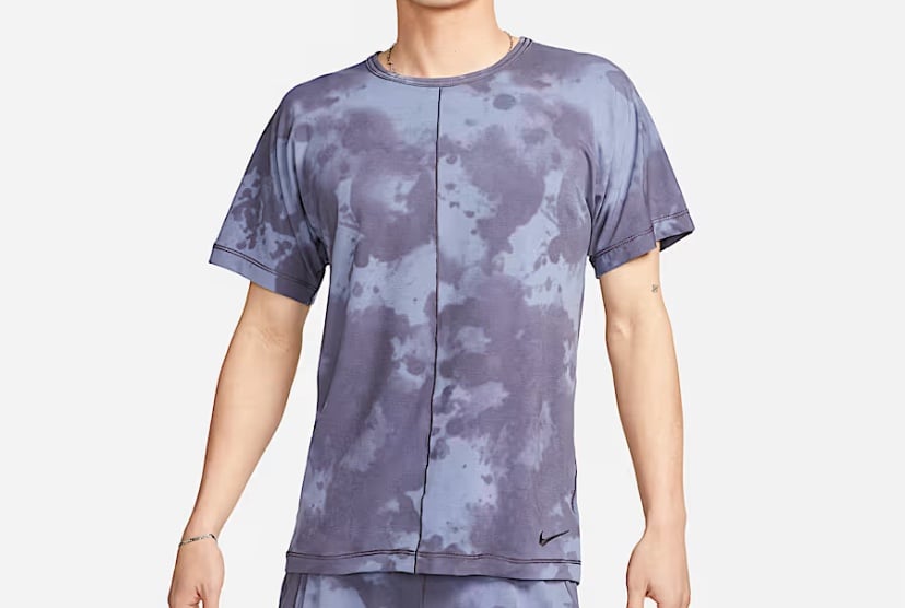 Nike Yoga Top Dri-FIT Allover Print Short Sleeve Gridiron Men’s sz XXL NEW!