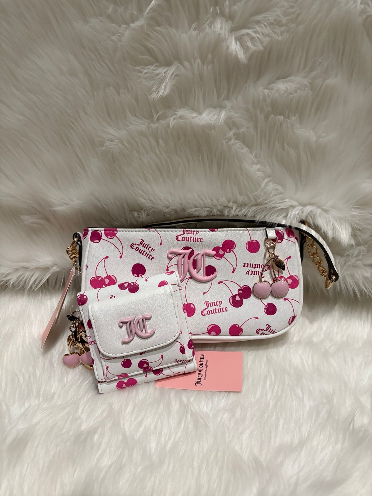 Juicy Couture cherry on top shoulder bag and wallet