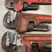 Proto 818HD Pipe Wrench 18”, 13” unbranded USA, Truecraft 10” bent.