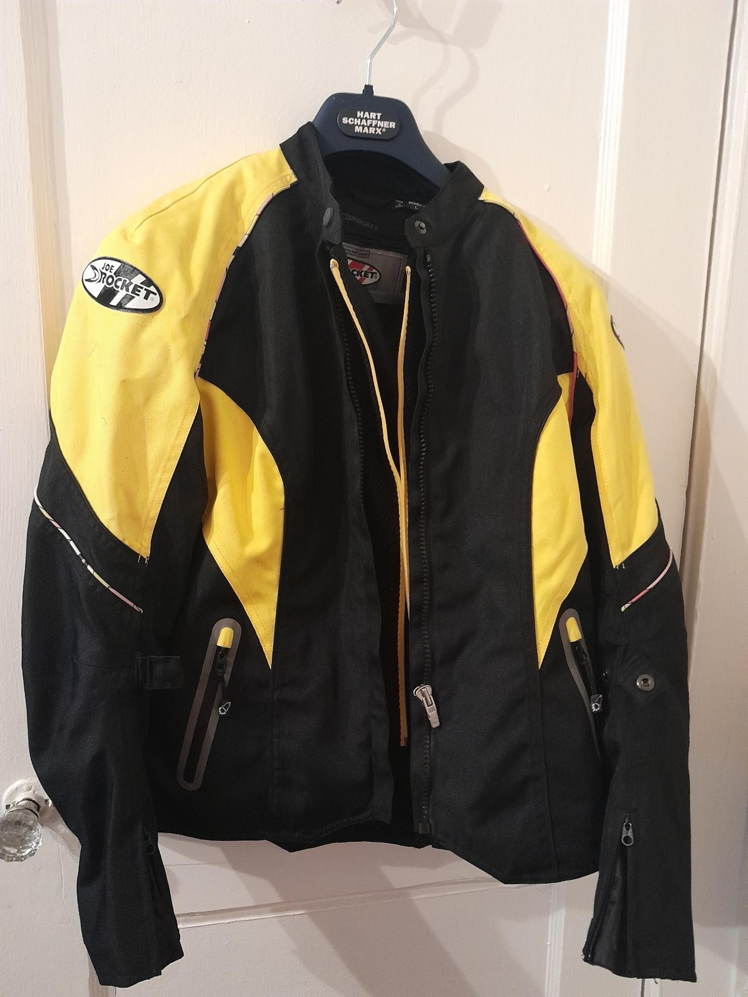 Women's Size Large "Joe Rocket" Black and Yellow Motorcycle Jacket.