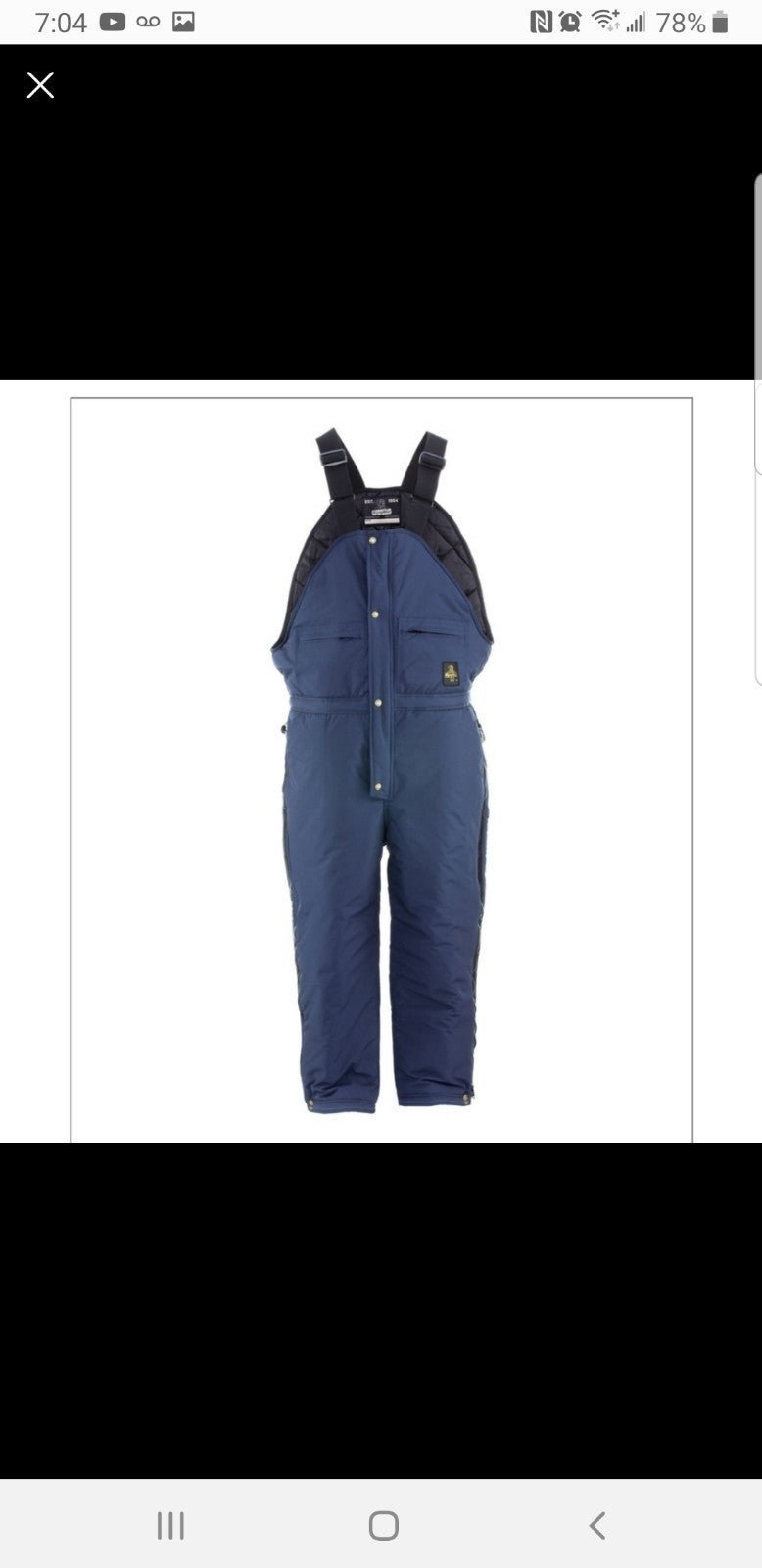 NEW! Refrigiwear ChillBreaker Bib Overalls sz large NWT