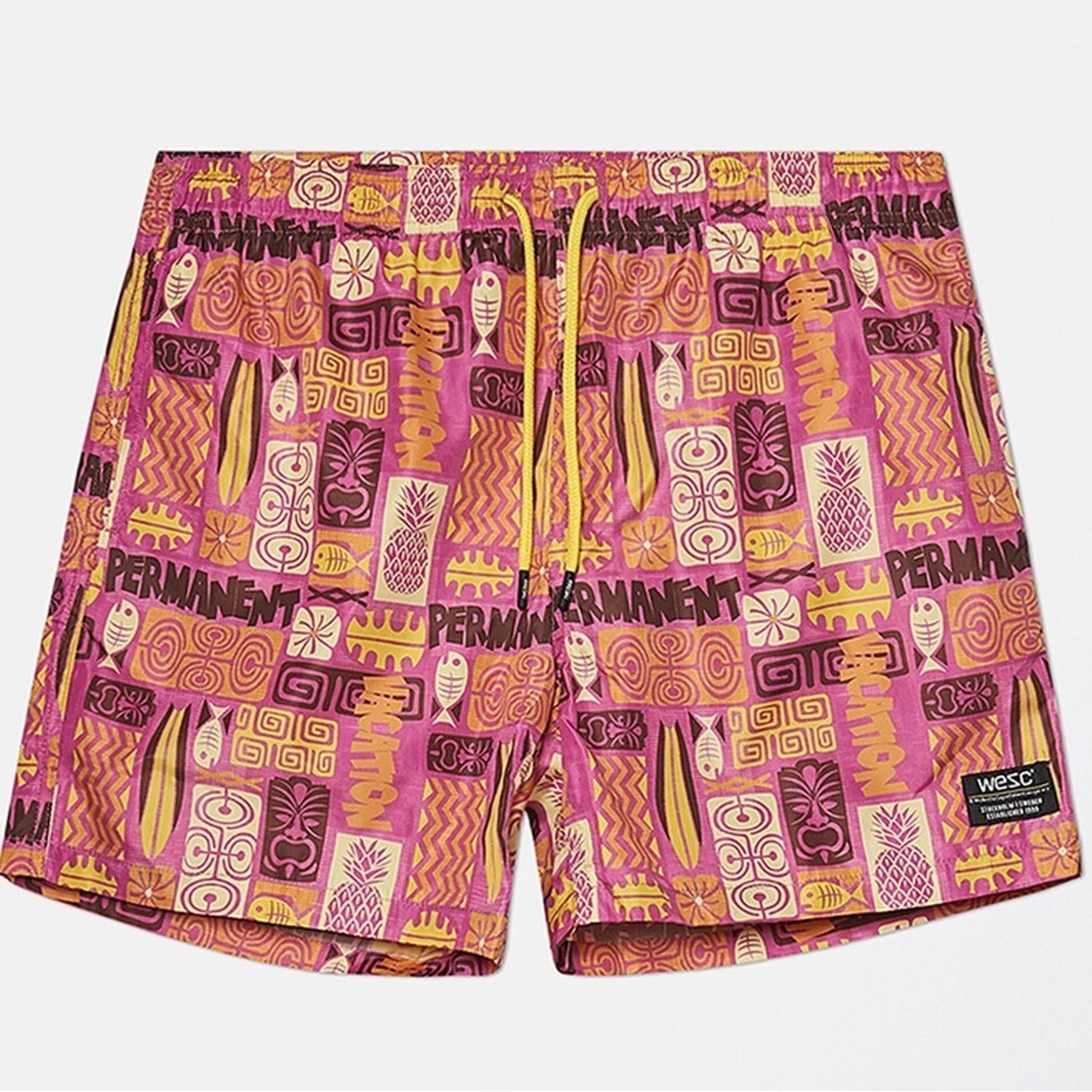 WeSC America Inc Zack Tiki AOP Swim Trunks Men's SIZE SMALL