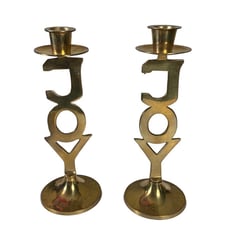 Vintage Candlestick Holder Solid Brass Joy Set of 2 8 International Silver Co