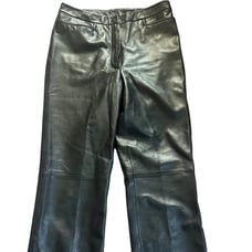 Classiques Entier Vintage High Rise Wide Leg Leather Pants