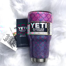 Pink Purple & Blue Glitter Mermaid Yeti