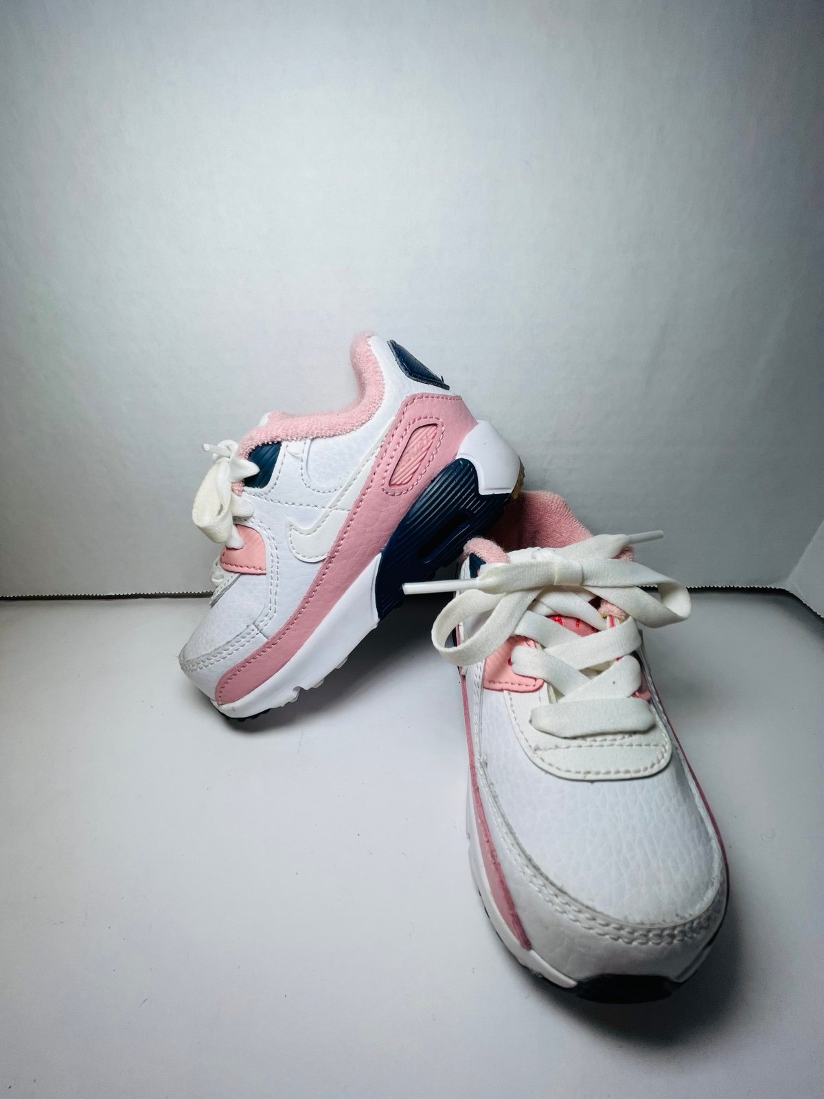 Nike Air Max 90 LTR Toddler 6C White Pink Glaze Navy