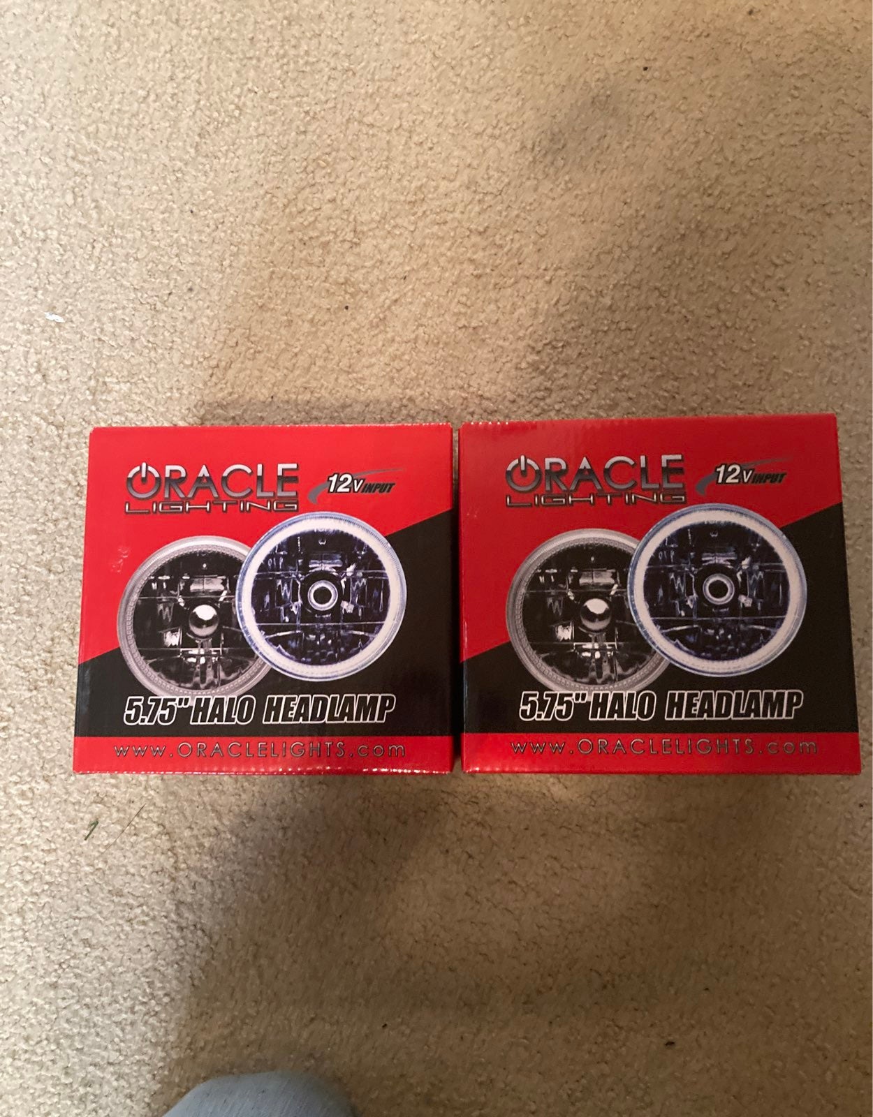 5.75 oracle halo headlights, red led for dodge