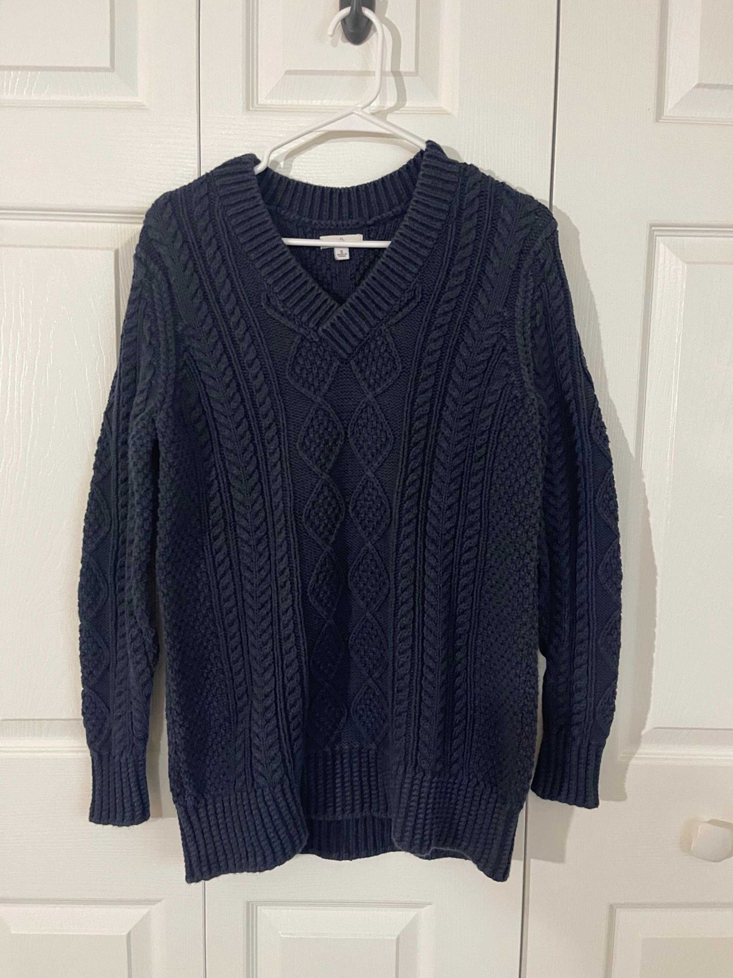 L.L. Bean Signature Cable Knit Sweater Blue S