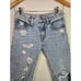 R 13 shorts size 24 (measures 26) Ripped Denim Shorts Distressed Hem Light Wash