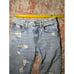 R 13 shorts size 24 (measures 26) Ripped Denim Shorts Distressed Hem Light Wash