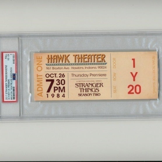 2017 Stranger Things Season 2 Premiere Ticket RARE PSA 4 - POP 2 - None Higher