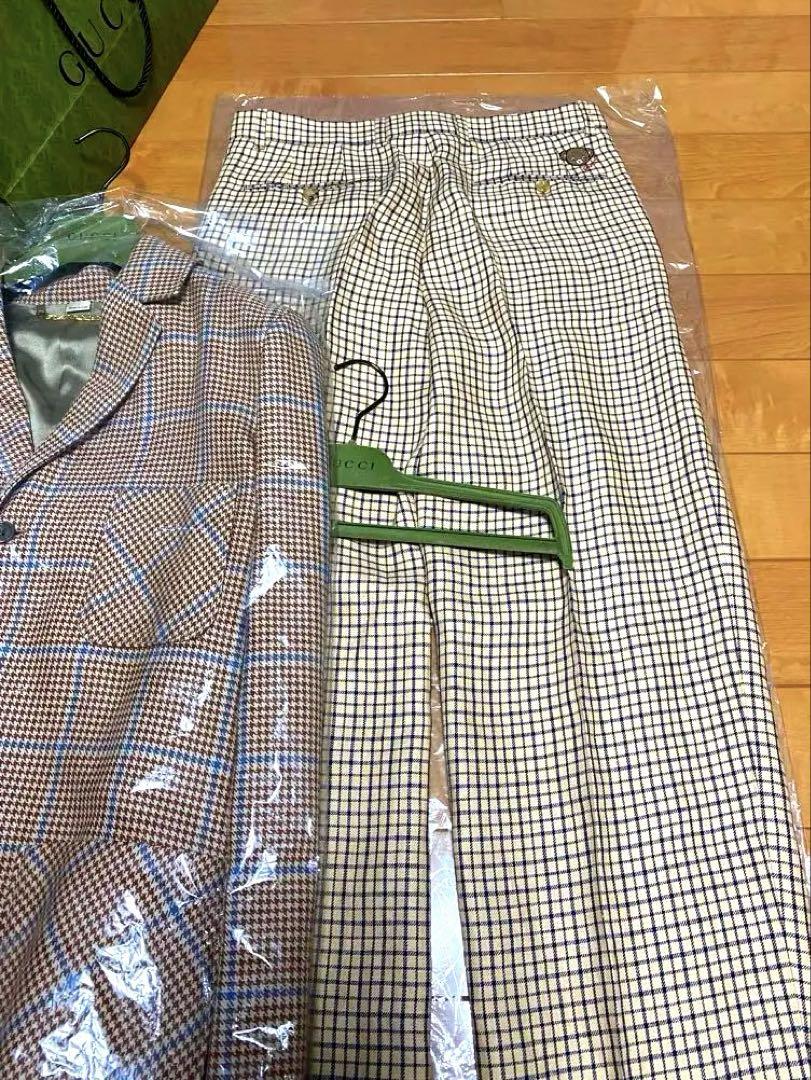 GUCCI Animal Check Pattern High-End Slacks