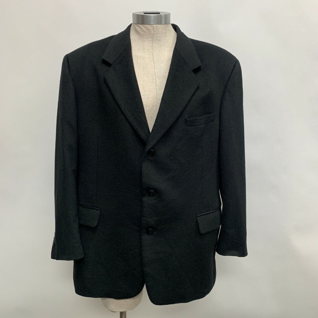 Andrew Fezza New York Men's Blazer Jacket 46R Black 100% Cashmere