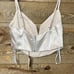 Superdown Revolve Mindy Pleated Bustier Top Champagne Sheen Satin Size XS NWT