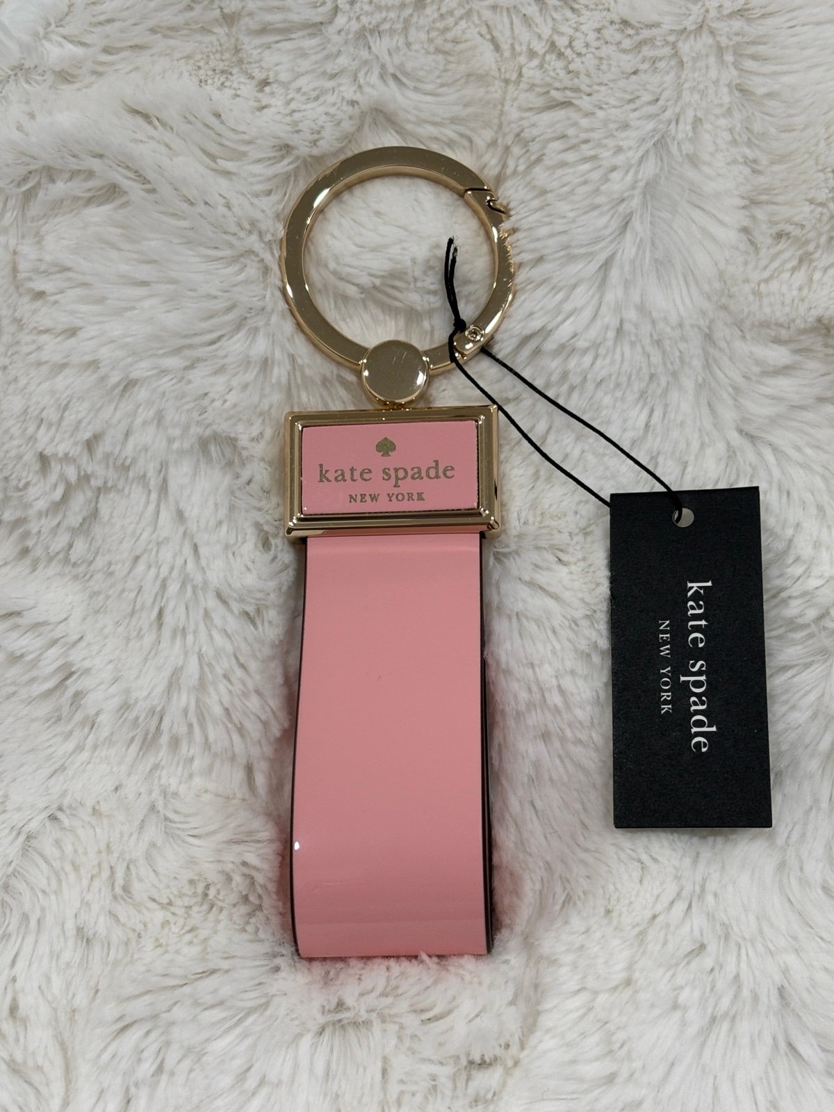 Kate Spade Patent Leather Keyfob Keychain Keyring Tea Rose (Light Pink) NEW!