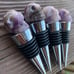 Amethyst Crystal Wine Bottle Stopper - Skull shaped. 4pack