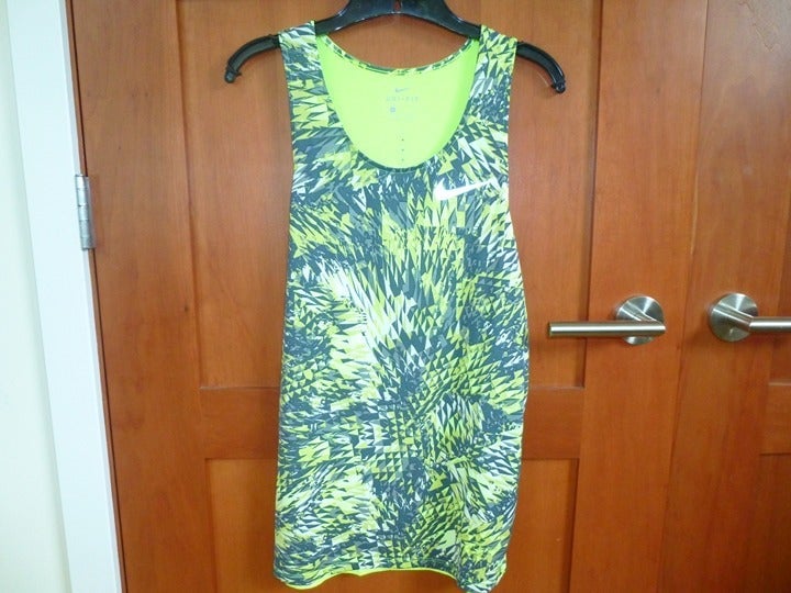 Men's Nike Singlet Running Training Tank Top 833140 Graphic Volt Large