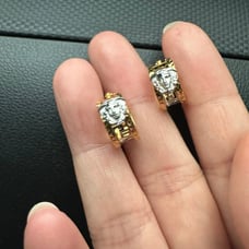 10kt two tone hoop earrings