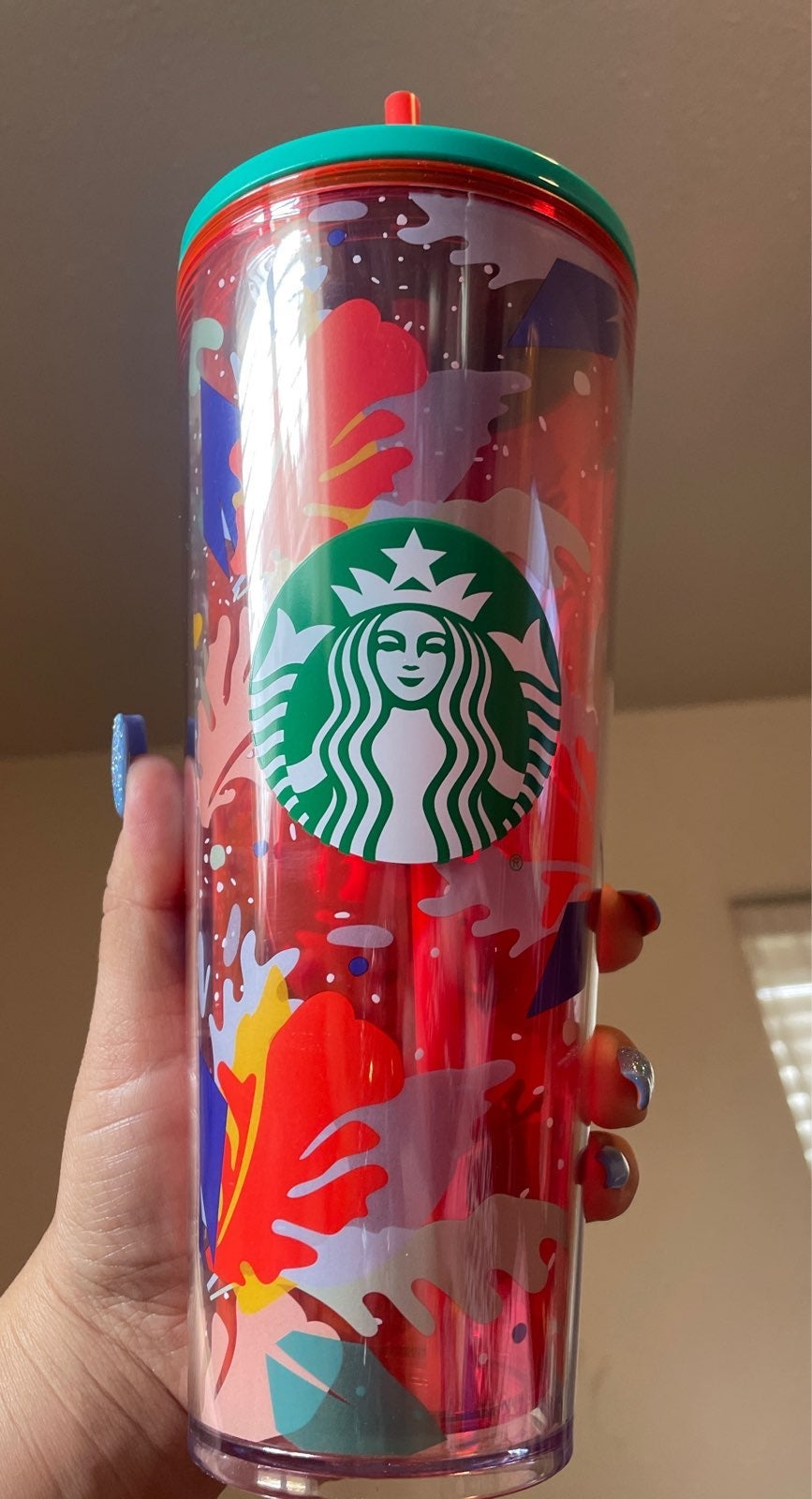 Starbucks Tumbler Hibiscus Leaf Red