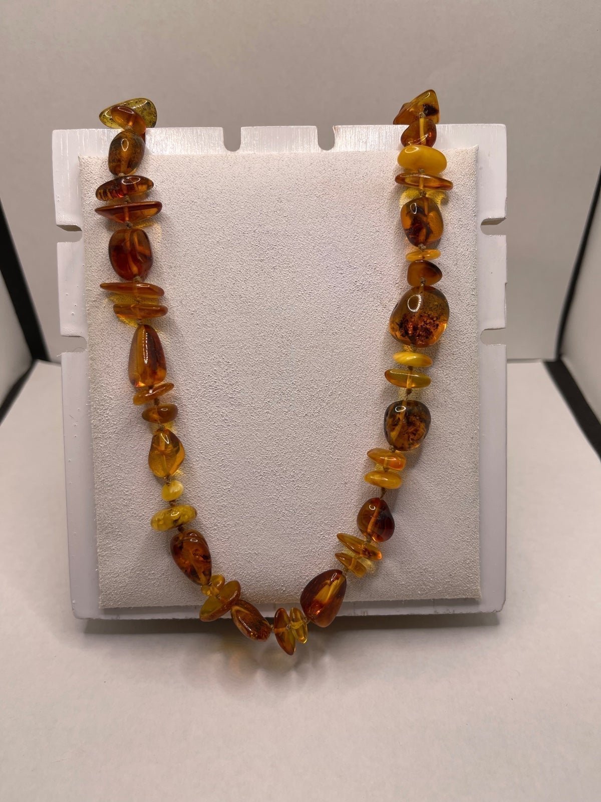 Necklace different real amber beaded