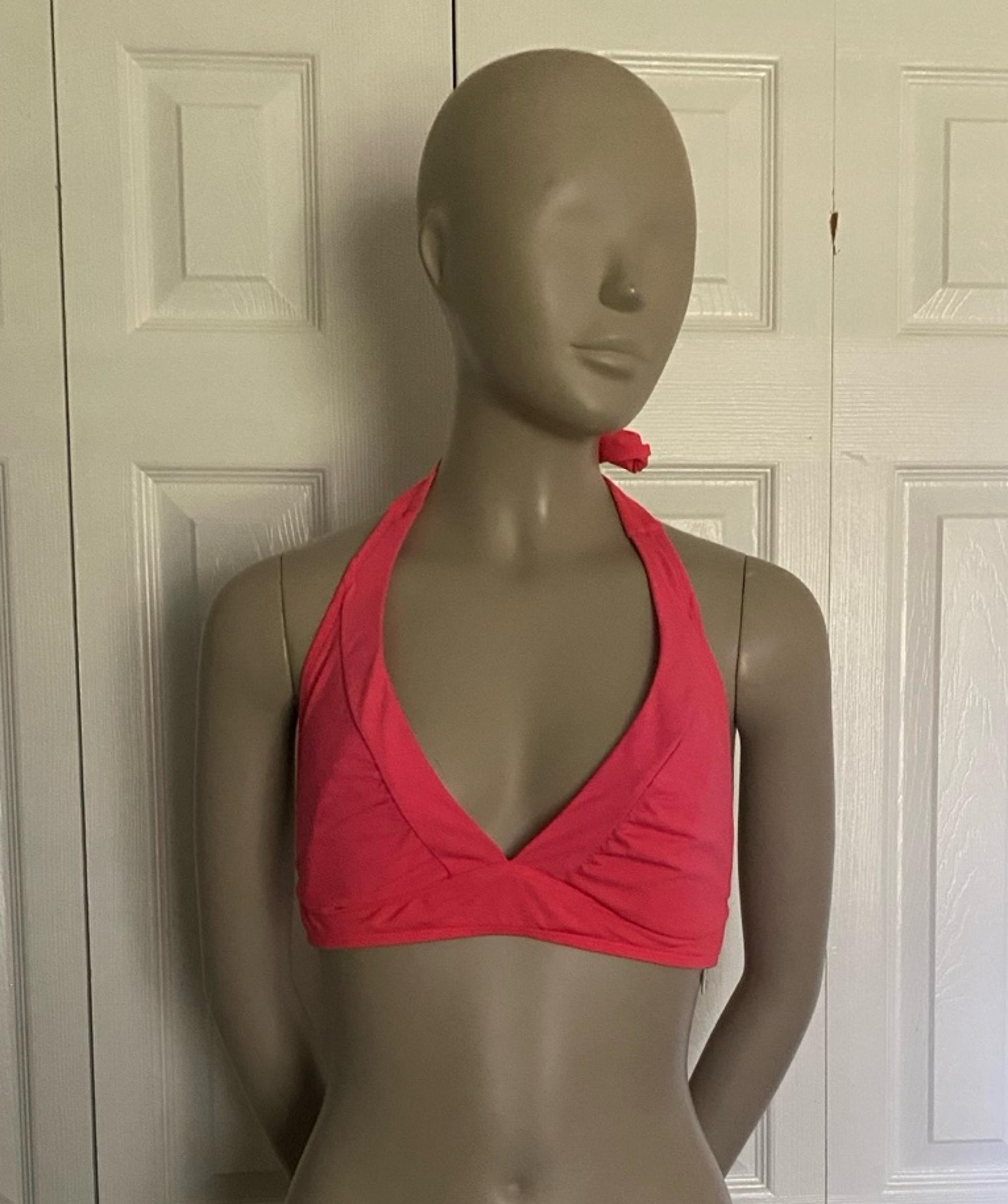 Athleta Tie Back Halter Swim bikini Top Women's Beach Pool Pink Padded M
