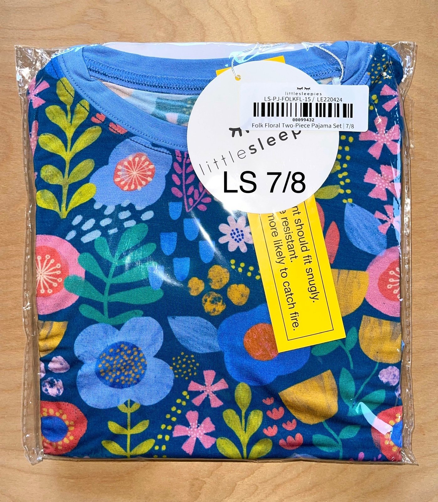 Little Sleepies Folk Floral 2-piece Long Sleeve PJ Set (7/8) - NIB