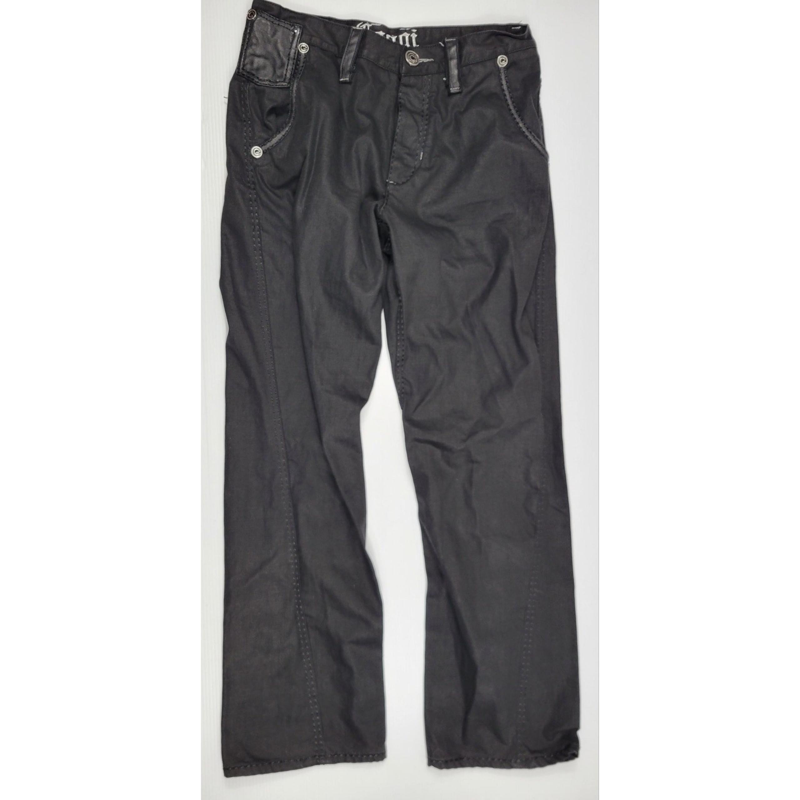 Vintage Cyber Y2K Coogi Wide Leg Mens 34x34 Skate Black Goth Grunge Baggy Jeans