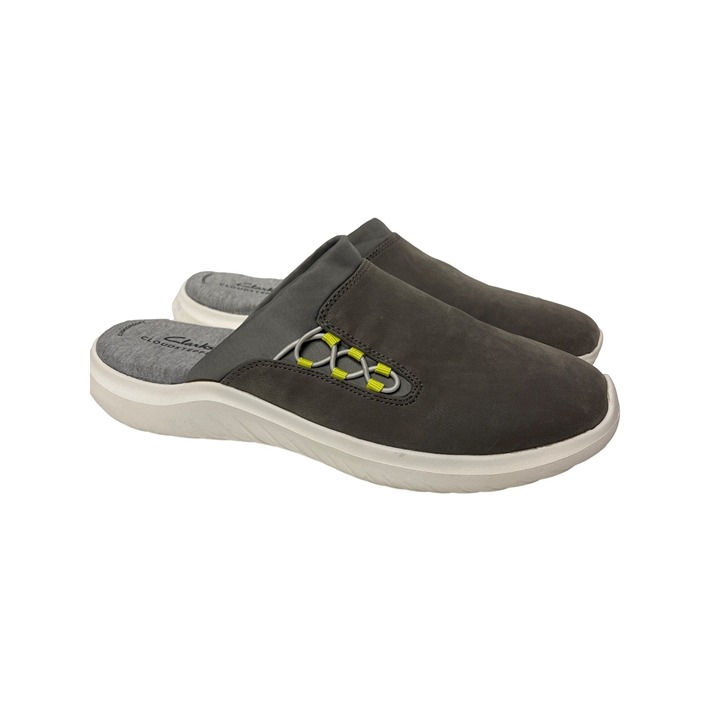 Clarks Cloudstepper Grey Slip On Mules Comfort Cushion Shoes Women's 9.5