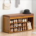 Premium Bamboo Wood Shoe Rack Bench