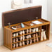 Premium Bamboo Wood Shoe Rack Bench