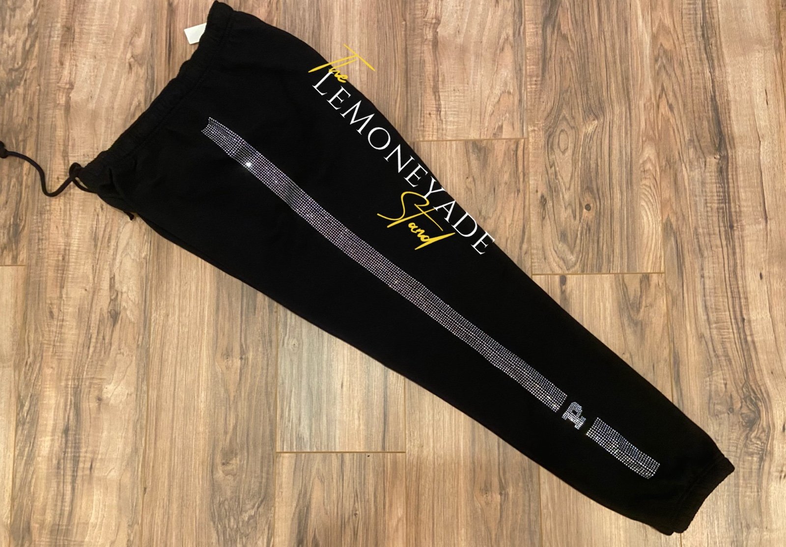 VS PINK Bling Black Ivy Fleece Campus Pant MEDIUM