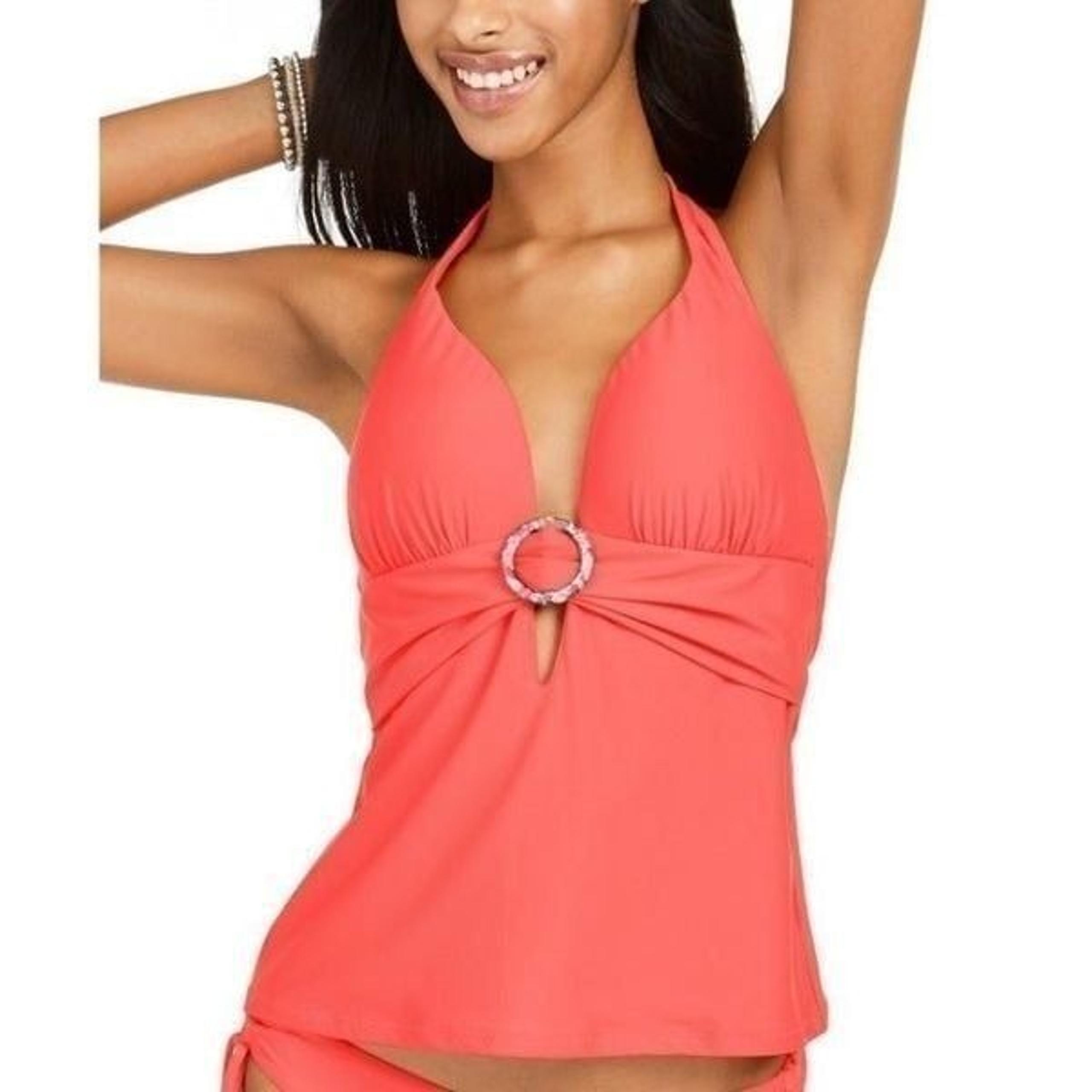 Bar III Ring Banded Halter Tankini Top s