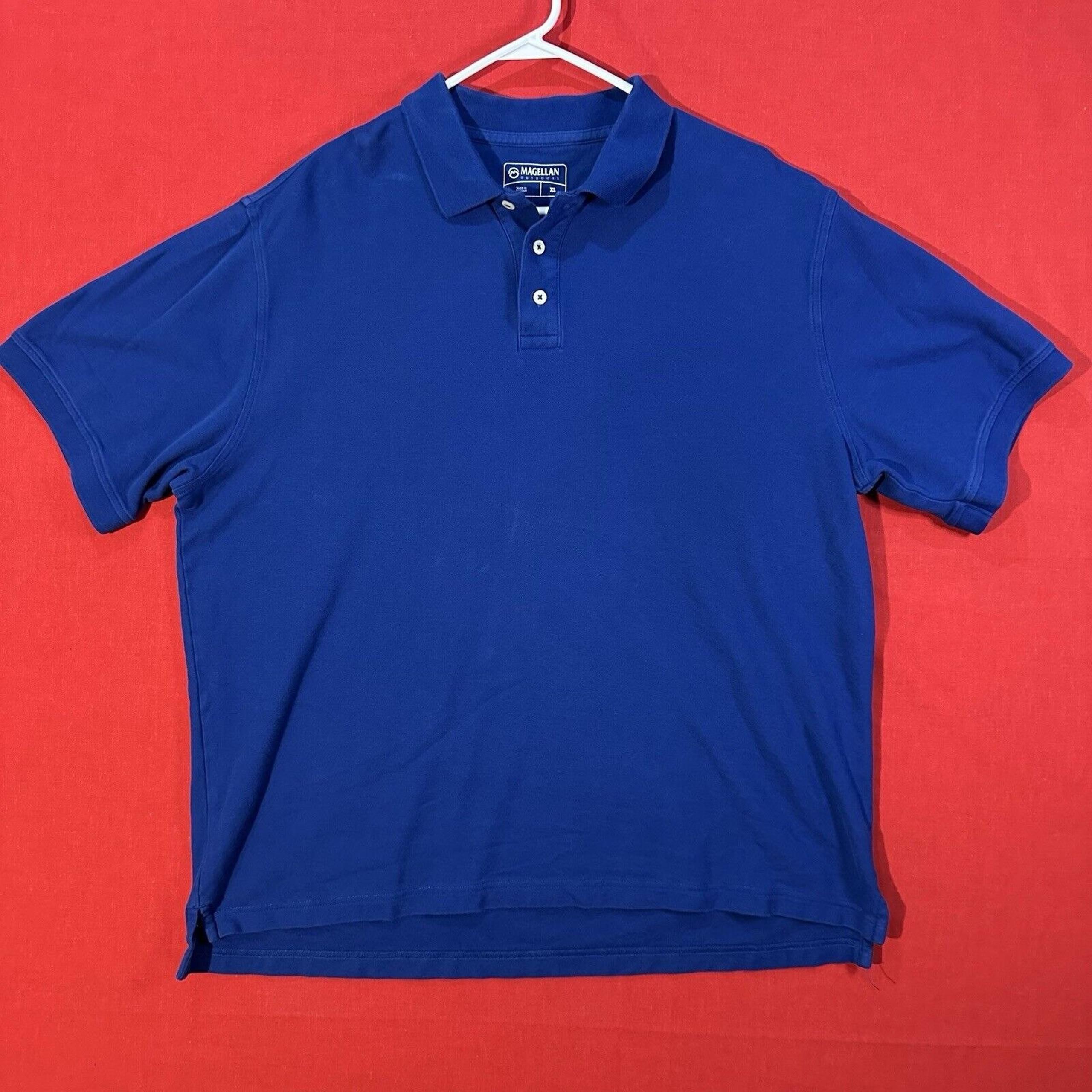 Magellan Outdoors Polo Shirt Mens Extra Large Blue Short Sleeve Casual