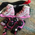 Grls Ice Skates SZ 1 (2) skate guards, knee, elbow & wrist pads & carry bag