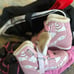 Grls Ice Skates SZ 1 (2) skate guards, knee, elbow & wrist pads & carry bag