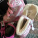 Grls Ice Skates SZ 1 (2) skate guards, knee, elbow & wrist pads & carry bag