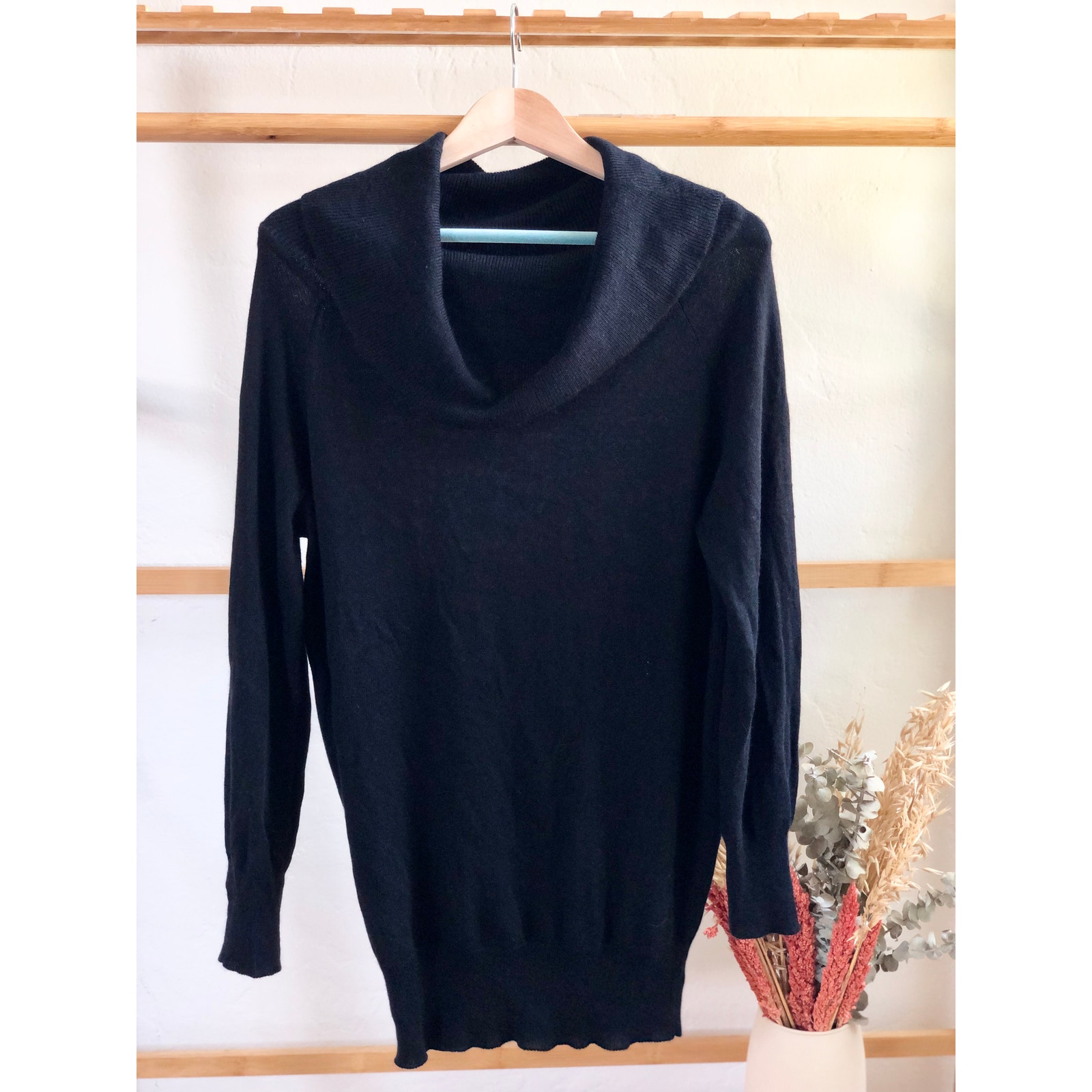 Spiegel Silk/Angora Black Cowl Sweater