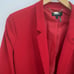 Womens DKNY Blazer Red Red Sz 14 Notch Collar Cuffs Sleeve Open Front New