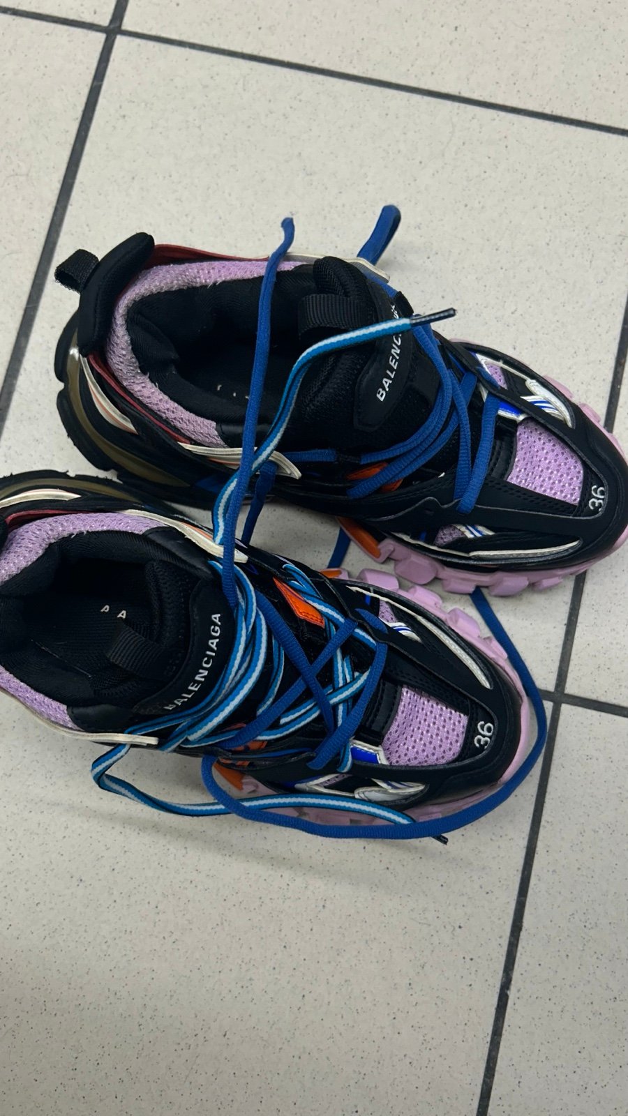 Balenciaga track runner black orange pink